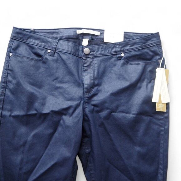 LC Lauren Conrad Mid Rise Coated Denim Jeggings Peacoat Navy Women's 16 - Picture 7 of 12